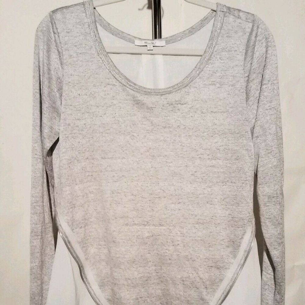 Miss Me Blouse sheer Top zipper split Back Size S